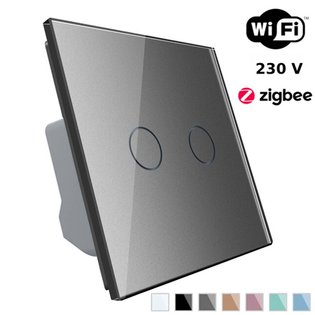 Włącznik dotykowy podwójny EC Wi-Fi srebrny (VL-C702EC-64) Livolo