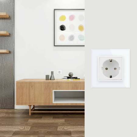 Gniazdo elektryczne 16 A z eleganckim panelem szklanym (VL-W01EU-63) Livolo