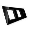 Potrójna szklana ramka w kolorze czarnym z miejscem na włącznik dotykowy (701GG-62) LIVOLO