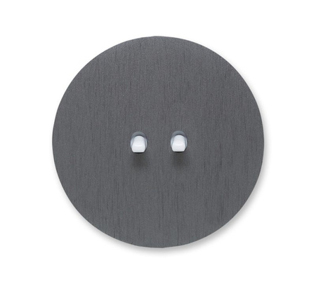 Włącznik Vectis round podwójny Świecznikowy (seryjny), podwójny schodowy, roletowy, podwójny dzwonkowy (monostabilny) Vectis