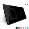 Gniazdo 230V 16A z pojedynczym włącznikiem dotykowym i szklaną ramką czarną (VL-C701EU-62) LIVOLO