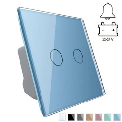 Włącznik dotykowy podwójny 12-24V DC z niebieskim panelem szklanym (VL-C702CH-69) LIVOLO