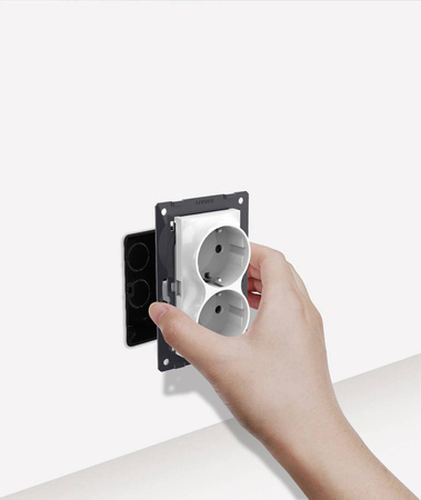 Podwójne gniazdko elektryczne do pojedynczej puszki (VL-71EU2-62) - Livolo