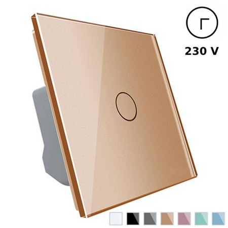 Pojedynczy dotykowy włącznik z timera i złotym panelem szklanym (VL-C701T-63) LIVOLO
