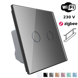 Włącznik dotykowy schodowy podwójny EC Wi-Fi srebrny (VL-C702SEC-64) Livolo