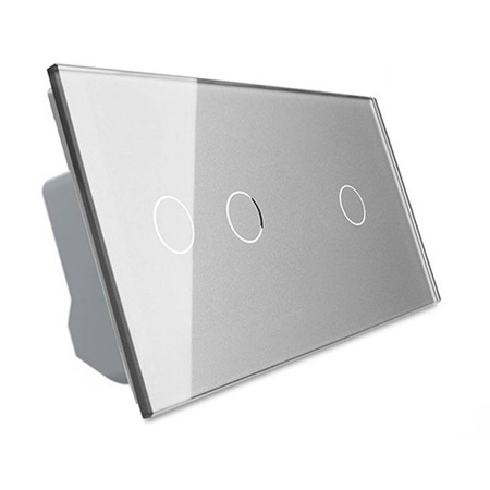 Włącznik dotykowy schodowy 2 + 1 EC Wi-Fi w srebrnym kolorze (VL-C7012SEC-64) Livolo
