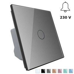 Włącznik dzwonkowy z panelem szklanym w kolorze srebrnym (VL-C701B-64) Livolo