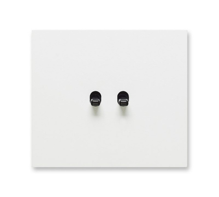 Włącznik Vectis podwójny dźwigienkowy square Biały