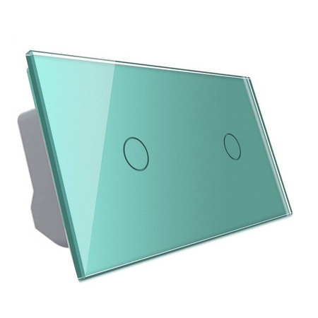 Włącznik dotykowy Wi-Fi z podwójnym panelem szklanym zielonym 1+1 (VL-C7011EC-68) Livolo