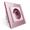 Gniazdo elektryczne 230V 16A z różowym panelem szklanym (VL-W01FR-67) Livolo