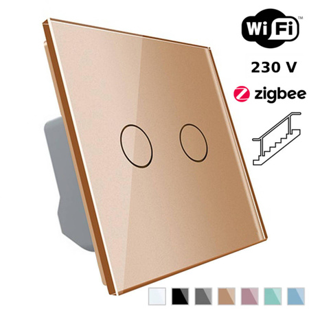 Włącznik dotykowy podwójny EC Wi-Fi złoty (VL-C702SEC-63) Livolo