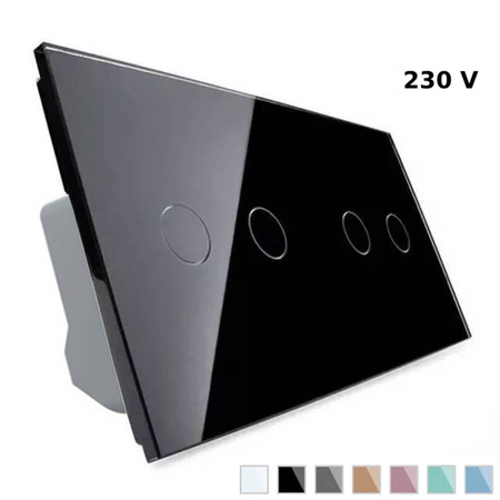 Włącznik dotykowy podwójny z eleganckim czarnym wykończeniem (VL-C7022-62) LIVOLO