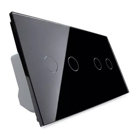 Włącznik dotykowy podwójny EC Wi-Fi z panelem szklanym czarnym 2 + 2 (VL-C7022EC-62) Livolo