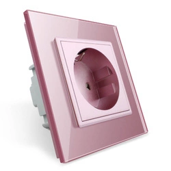 Różowe gniazdo elektryczne 16 A z panelem szklanym (VL-W01EU-67) LIVOLO