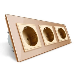 Gniazdo elektryczne złote 16A - 230V, 3 porty (VL-W03EU-63) Livolo