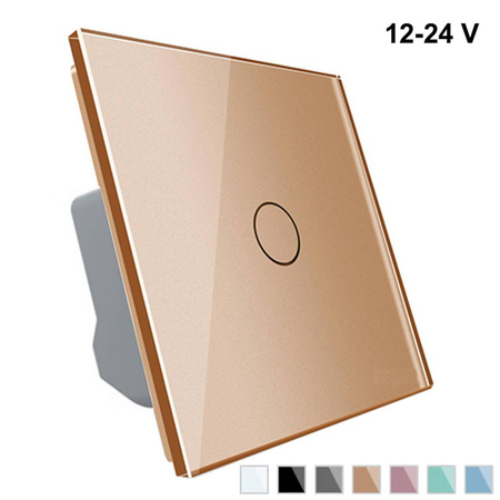 Włącznik dotykowy 12V DC ze złotym panelem szklanym (VL-C701C-63) LIVOLO