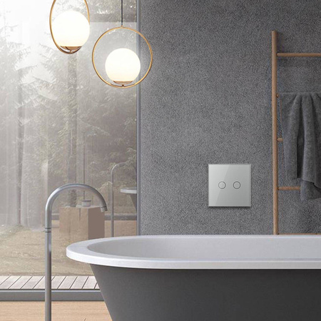 Podwójny włącznik dotykowy z białym panelem szklanym (VL-C702IH-61) LIVOLO