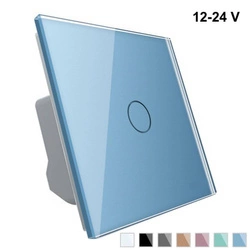 Pojedynczy włącznik dotykowy niskonapięciowy 12V z niebieskim panelem szklanym (VL-C701C-69) LIVOLO