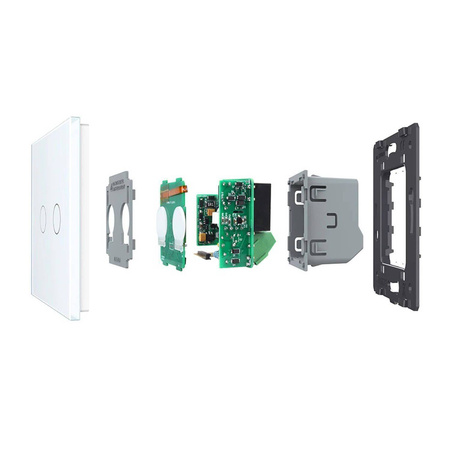 Włącznik dotykowy roletowy z różowym panelem szklanym (VL-C702W-67) Livolo