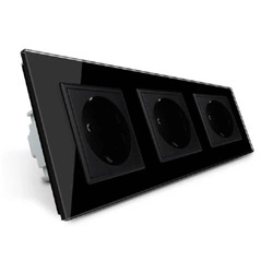 Gniazdo elektryczne czarne 16A - 230V, 3-portowe (VL-W03EU-62) Livolo