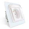 Gniazdo 230V 16A z białym panelem szklanym i nakładką bryzgoszczelną (VL-W01FRNW-61) Livolo