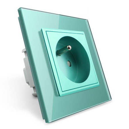 Gniazdo 230V 16A z zielonym panelem szklanym (VL-W01FR-68) LIVOLO