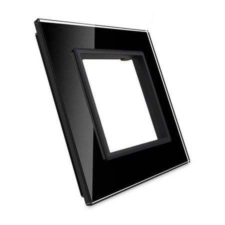 Elegancka pojedyncza ramka szklana czarna (GPF-1-62) LIVOLO