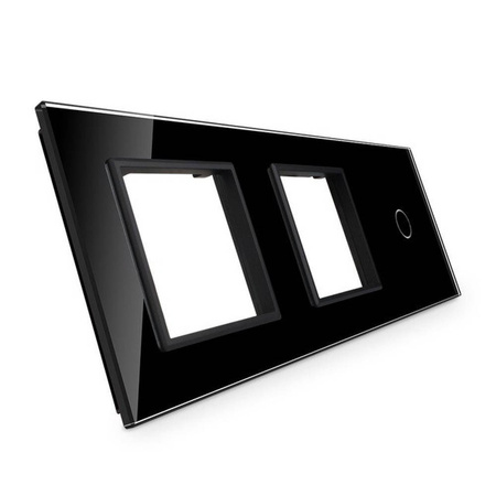 Potrójna szklana ramka w kolorze czarnym z miejscem na włącznik dotykowy (701GG-62) LIVOLO