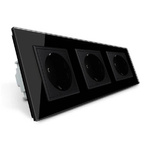 Gniazdo elektryczne czarne 16A - 230V, 3-portowe (VL-W03EU-62) Livolo
