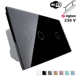 Włącznik dotykowy schodowy 2+1 EC Wi-Fi czarny (VL-C7012SEC-62) LIVOLO