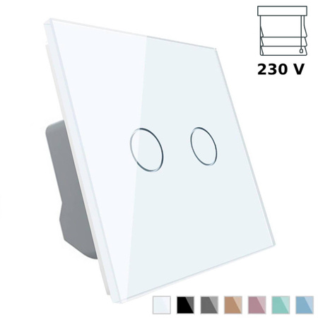 Włącznik dotykowy do rolet z eleganckim białym panelem szklanym (VL-C702W-61) Livolo