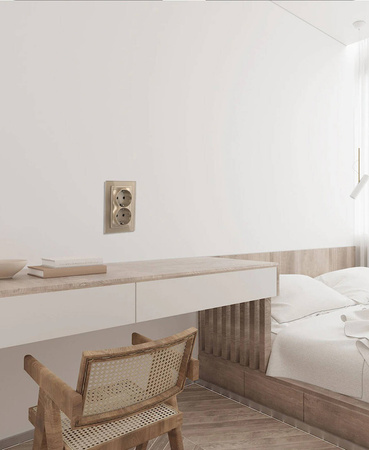 Podwójne gniazdko elektryczne do pojedynczej puszki (VL-71EU2-62) - Livolo