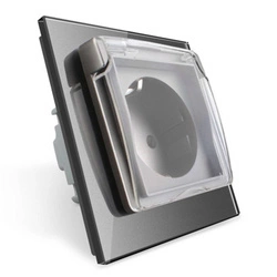 Gniazdo 230V 16A z srebrnym panelem szklanym, bryzgoszczelnym (VL-W01EUNW-64) LIVOLO