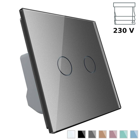 Włącznik dotykowy roletowy z panelem szklanym srebrnym (VL-C702W-64) - Livolo