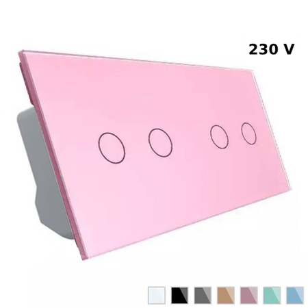 Podwójny włącznik dotykowy w kolorze różowym (VL-C7022-67) LIVOLO