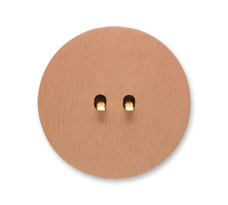 Włącznik Vectis round podwójny Świecznikowy (seryjny), podwójny schodowy, roletowy, podwójny dzwonkowy (monostabilny) Vectis