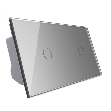 Włącznik dotykowy Wi-Fi z podwójnym panelem szklanym srebrnym (VL-C7011EC-64) Livolo