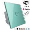 Wkład włącznika dotykowego Wi-Fi z zielonym panelem szklanym (VL-C701SEC-68) Livolo