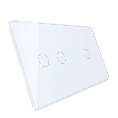 Szklany podwójny panel w kolorze białym (7012-61) LIVOLO