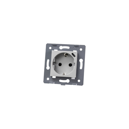 Gniazdo elektryczne 16A z ładowarką USB-C 18W, srebrne (WG-71EU-S+USB-64) - Livolo