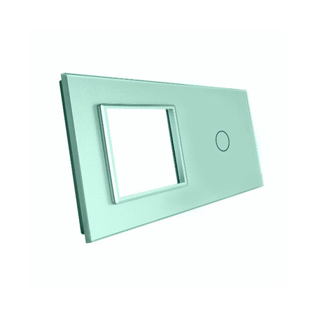 Zielona podwójna ramka szklana z miejscem na włącznik dotykowy (701G-68) LIVOLO