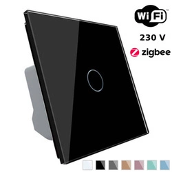 Wkład włącznika dotykowego Wi-Fi z czarnym panelem szklanym (VL-C701EC-62) Livolo