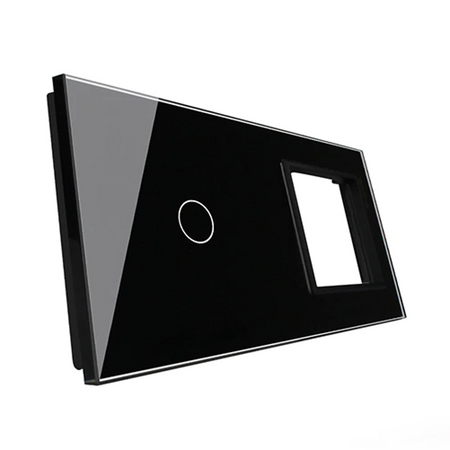 Podwójna czarna ramka szklana do włączników dotykowych (701G-62) LIVOLO