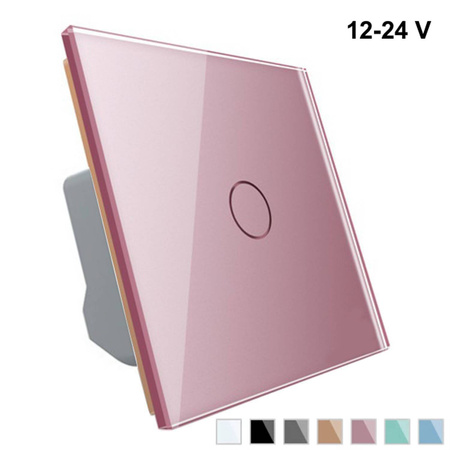 Włącznik dotykowy 12V DC z różowym panelem szklanym (VL-C701C-67) LIVOLO