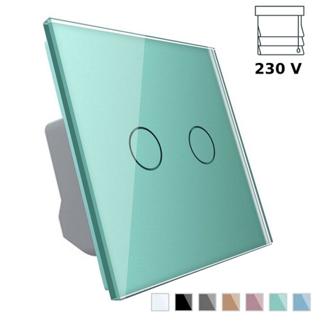 Dotykowy włącznik roletowy z zielonym panelem szklanym (VL-C702W-68) Livolo