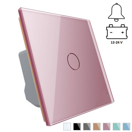 Pojedynczy dotykowy włącznik impulsowy 12-24V DC z różowym panelem szklanym (VL-C701CH-67) Livolo
