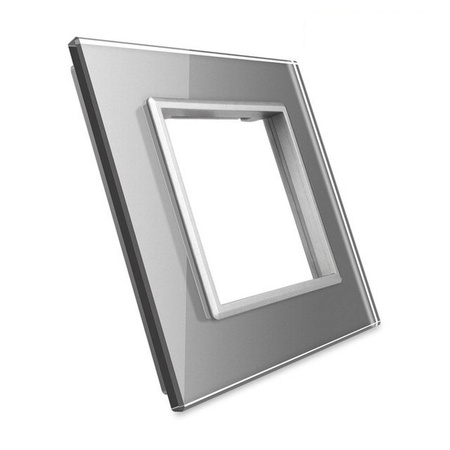 Srebrna pojedyncza ramka szklana do włączników (GPF-1-64) Livolo