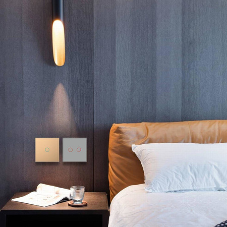 Podwójny włącznik dotykowy z białym panelem szklanym (VL-C702IH-61) LIVOLO