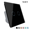 Włącznik dotykowy podwójny 12V DC z czarnym panelem szklanym (VL-C702C-62) Livolo