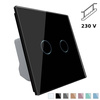 Włącznik dotykowy podwójny schodowy z czarnym panelem szklanym (VL-C702S-62) LIVOLO